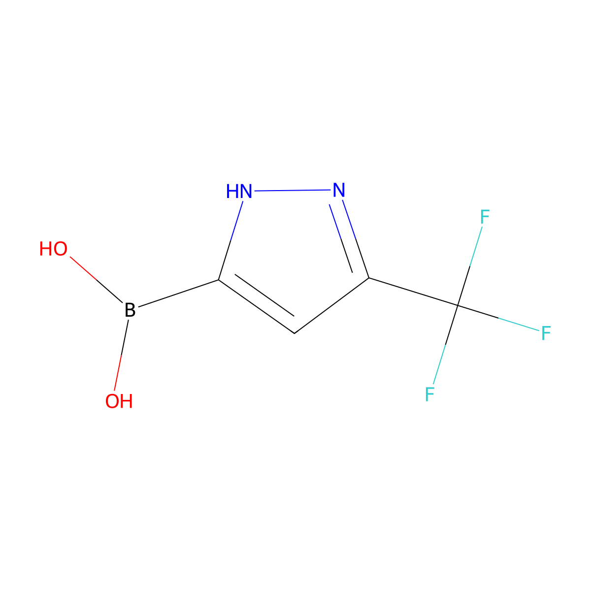(5-(Trifluoromethyl)-1H-pyrazol-3-yl)boronic acid molecular structure, CAS 1346270-08-3