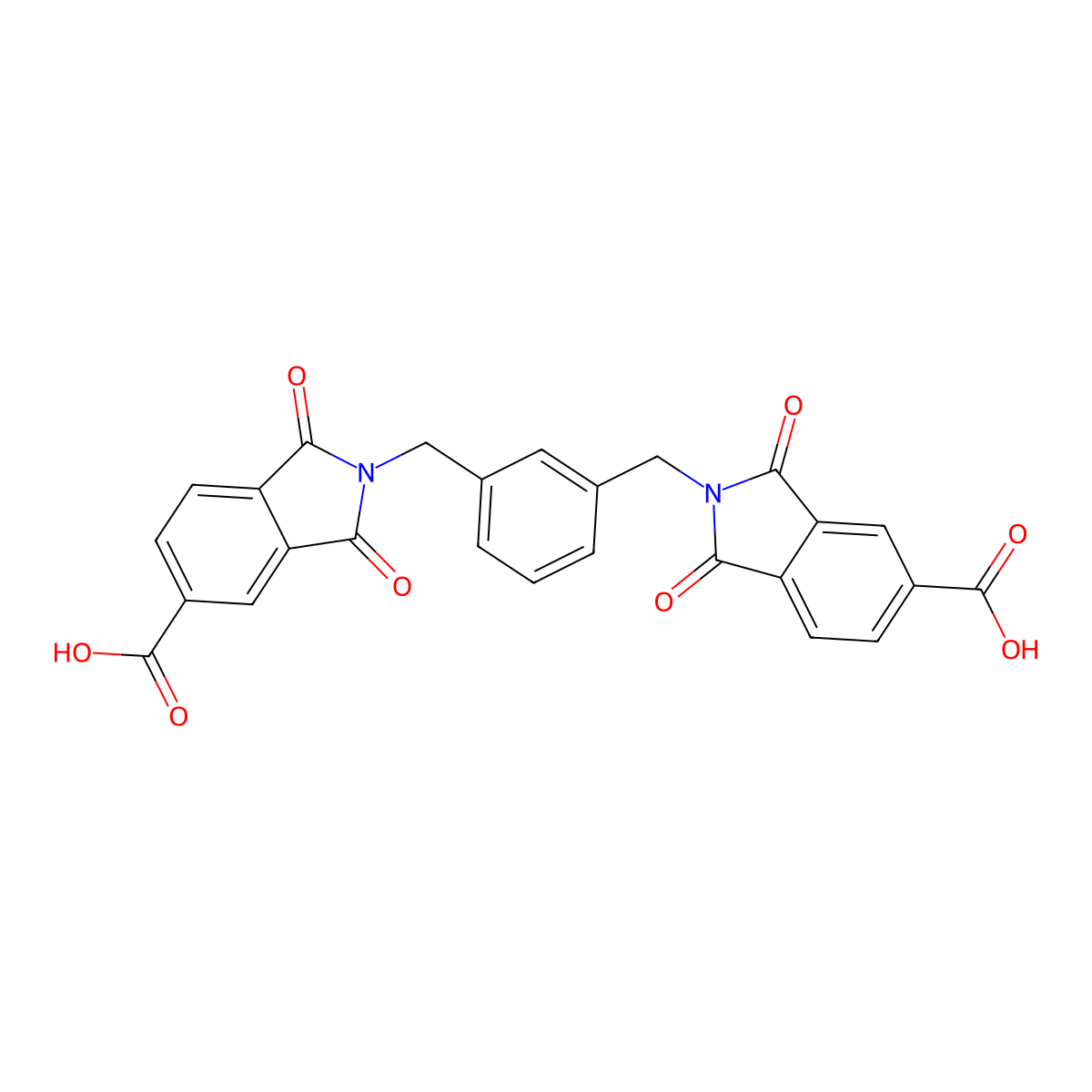 2,2'-(1,3-Phenylenebis(methylene))bis(1,3-dioxoisoindoline-5-carboxylic acid) molecular structure, CAS 13463-06-4