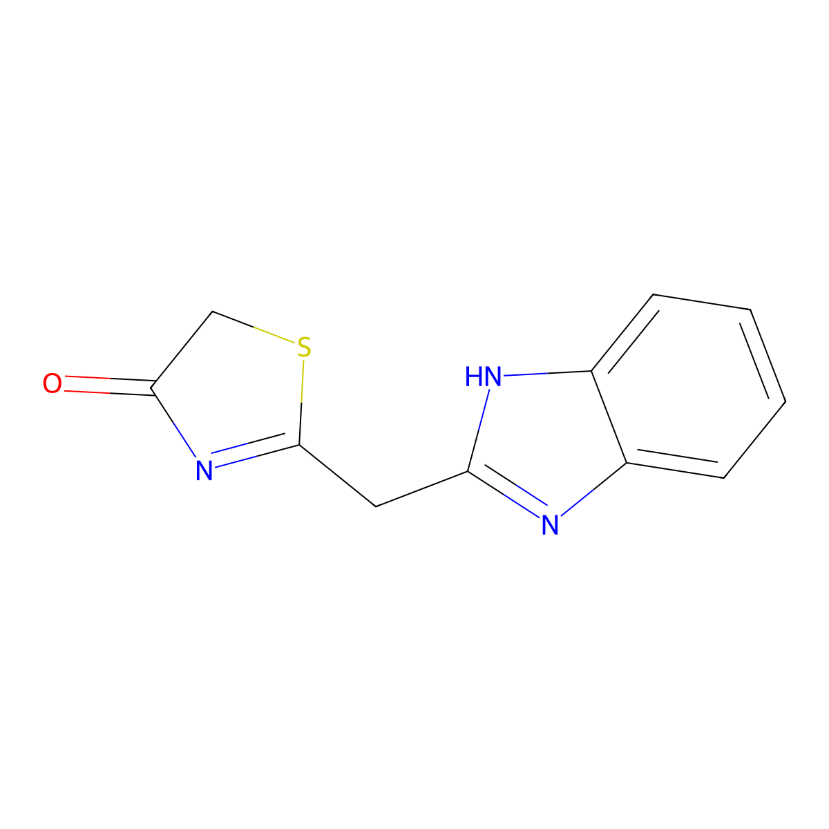 2-(1H-Benzimidazol-2-ylmethyl)-1,3-thiazol-4(5H)-one molecular structure, CAS 134633-29-7