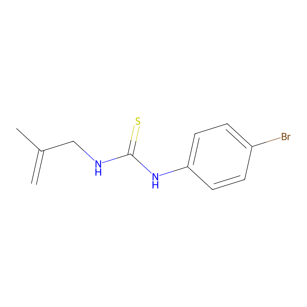 Thiourea, N-(4-bromophenyl)-N'-(2-methyl-2-propenyl)- molecular structure, CAS 134638-03-2
