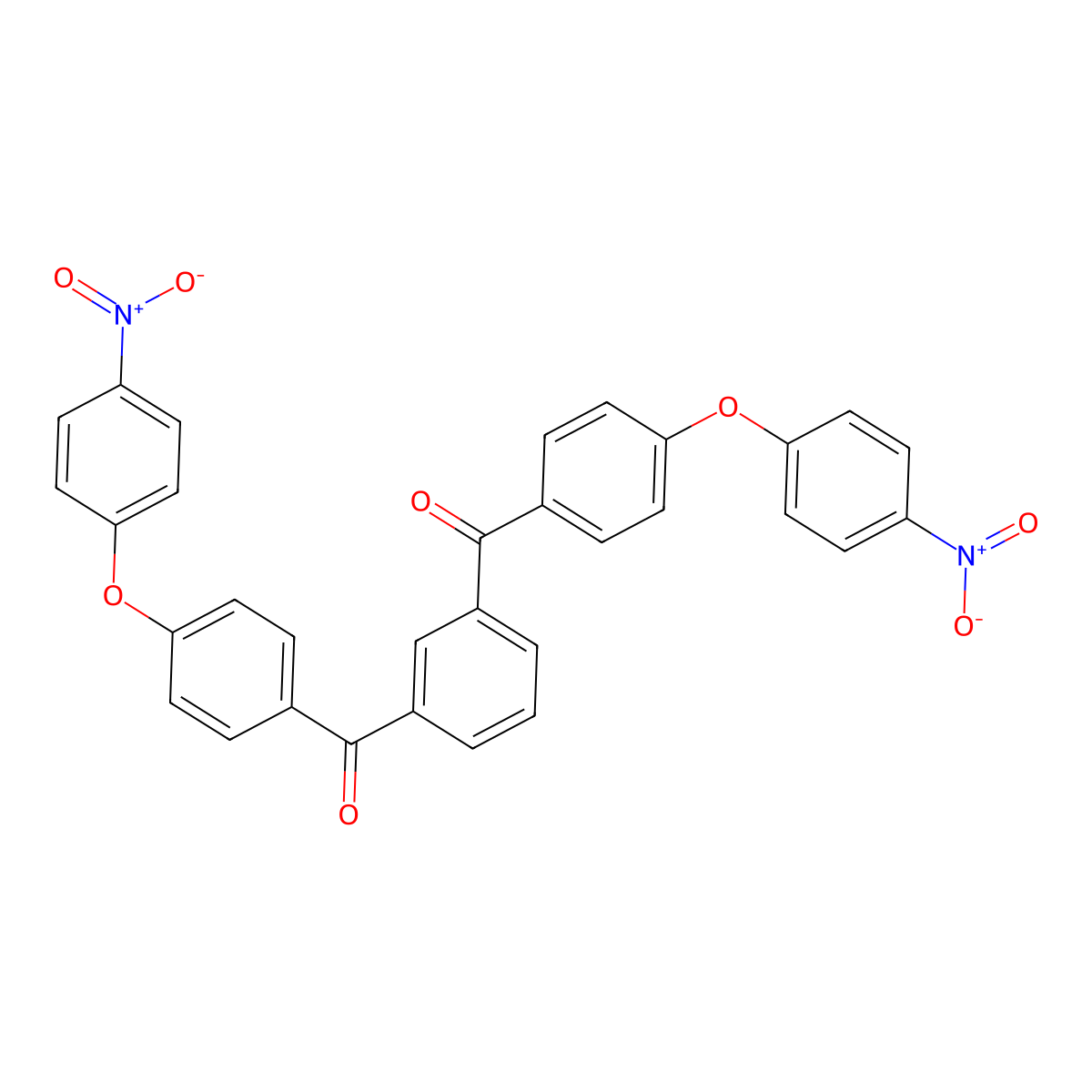 (3-(4-(4-Nitro-phenoxy)-benzoyl)-phenyl)-(4-(4-nitro-phenoxy)-phenyl)-methanone molecular structure, CAS 134639-74-0