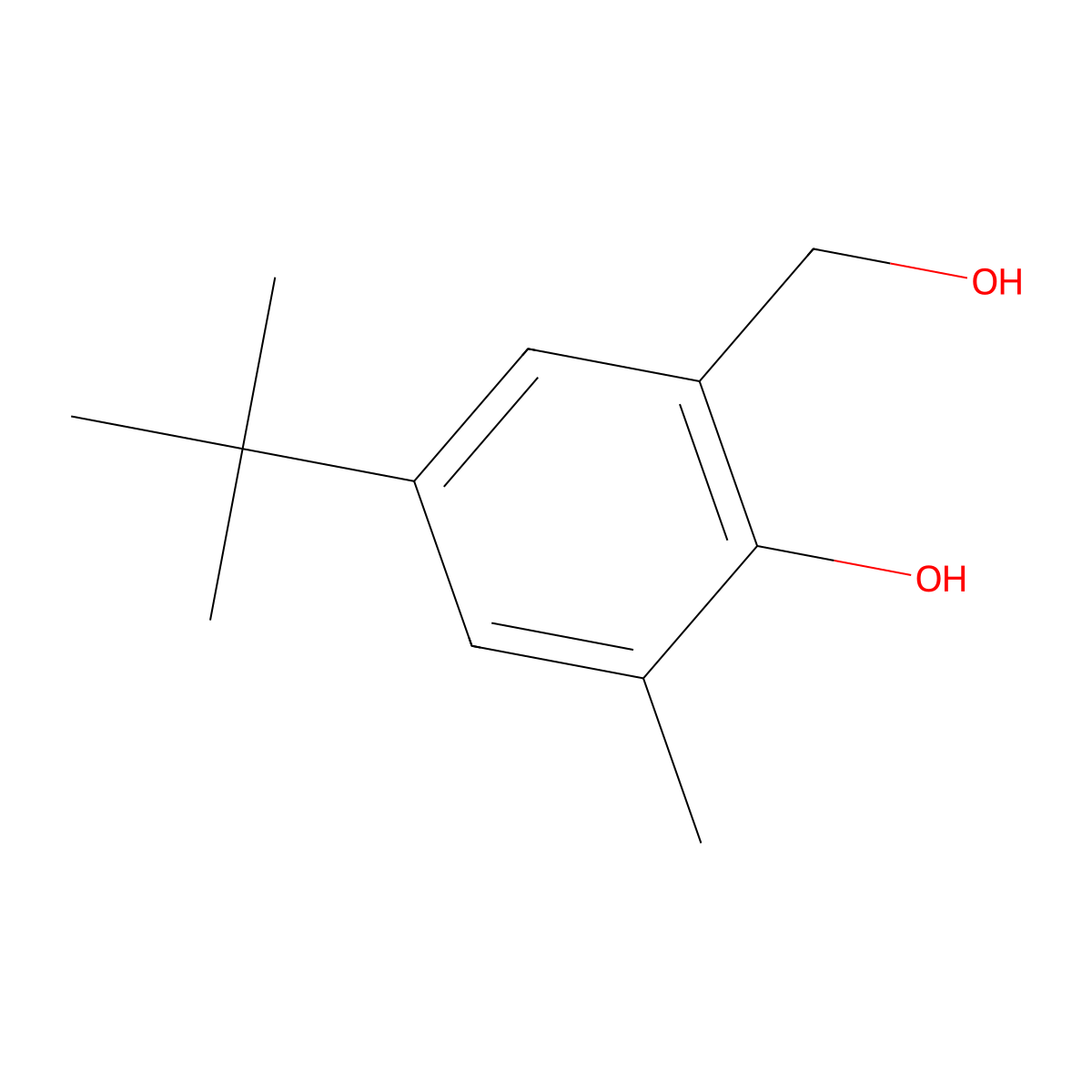 6-Methylol-2-methyl-4-tert-butylphenol molecular structure, CAS 13464-23-8