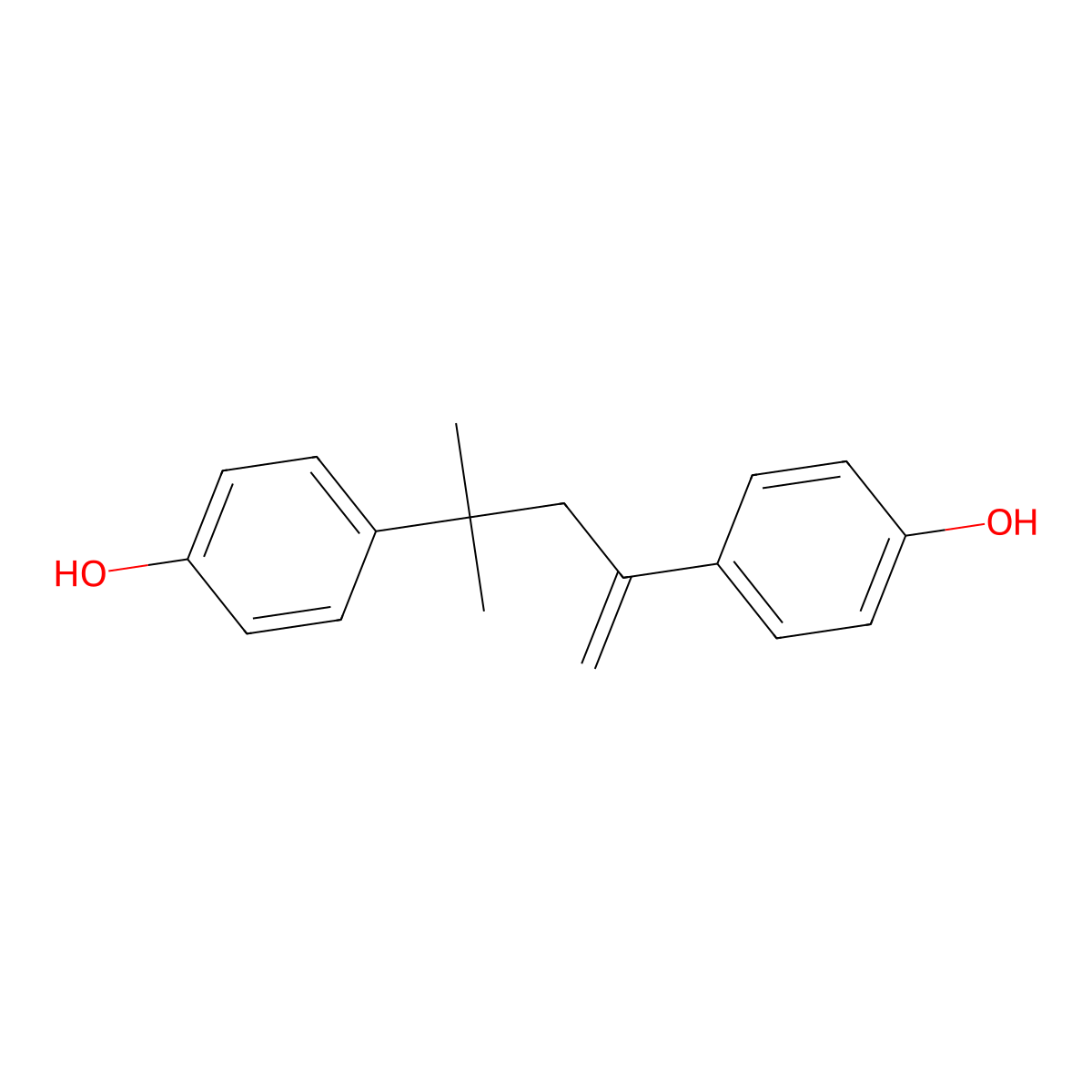 4-methyl-2,4-bis(4-hydroxyphenyl)pent-1-ene molecular structure, CAS 13464-24-9