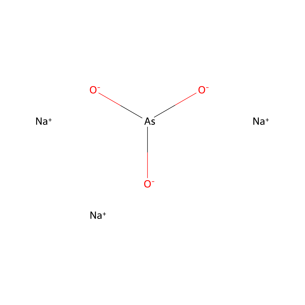 Trisodium arsenite molecular structure, CAS 13464-37-4
