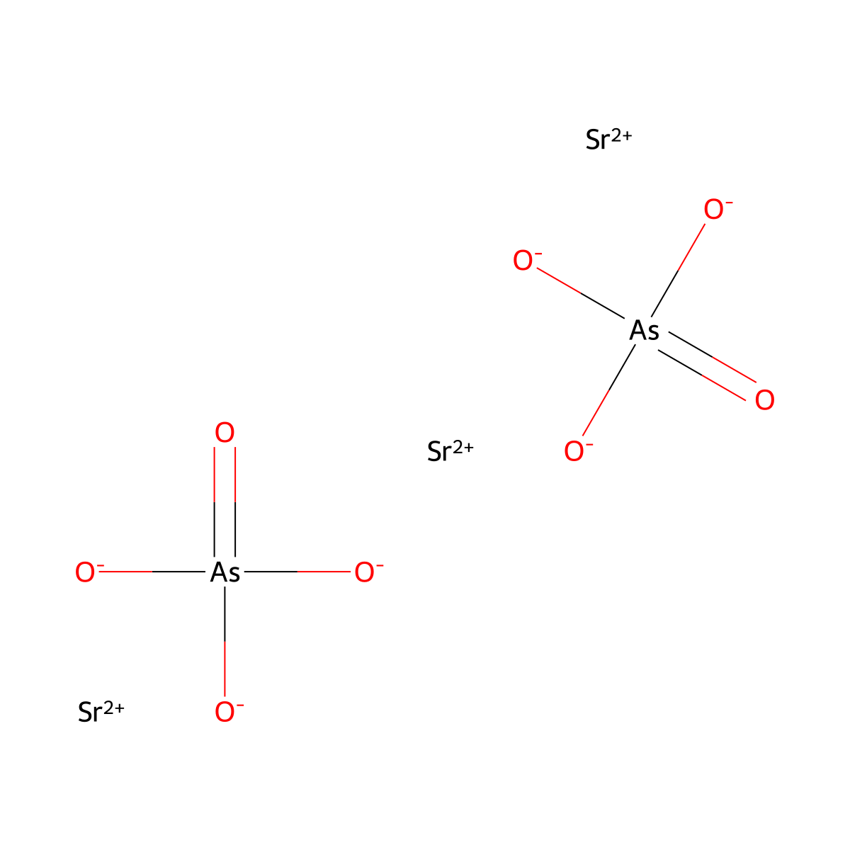 Arsenic acid (H3AsO4), strontium salt (2:3) molecular structure, CAS 13464-68-1
