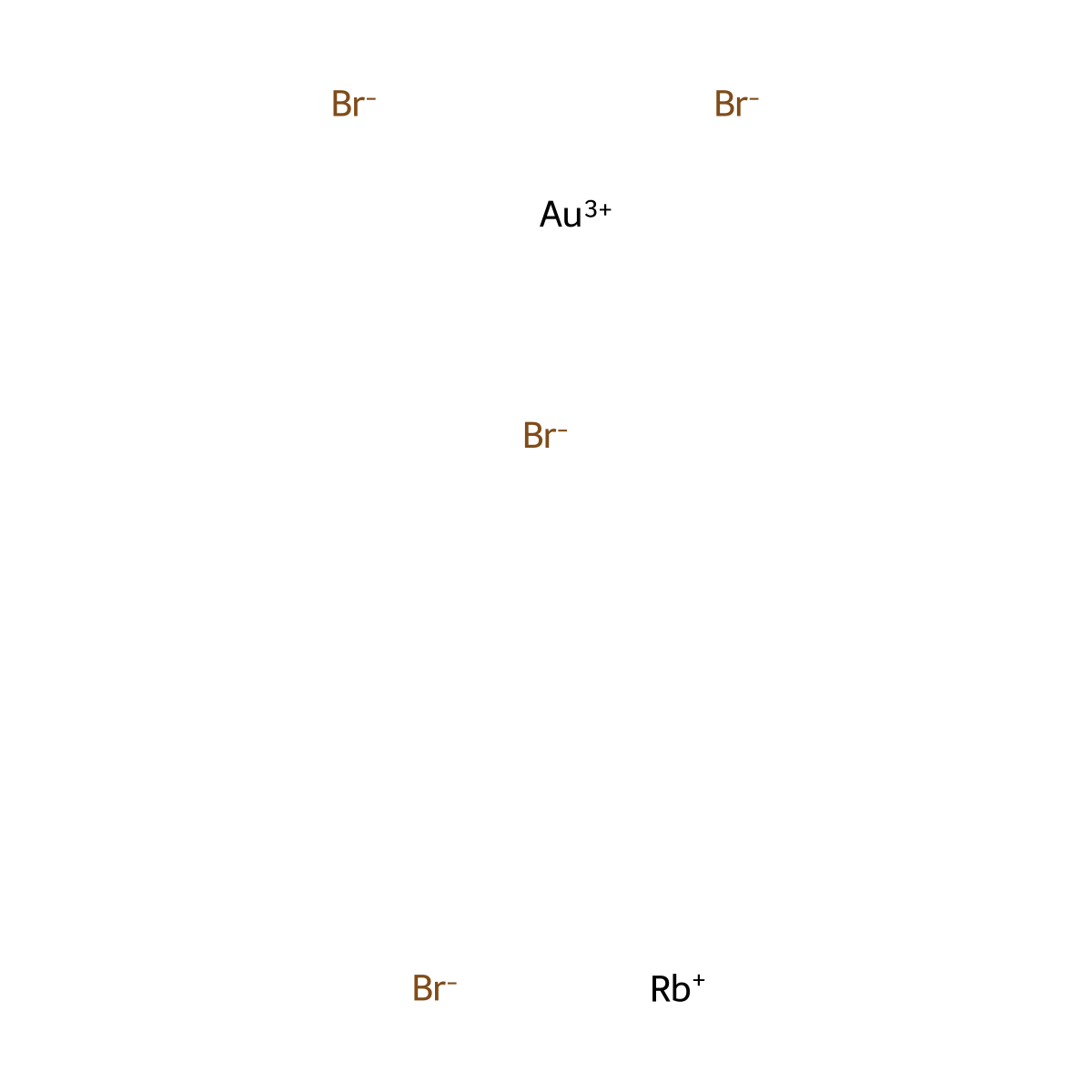 Aurate(1-), tetrabromo-, rubidium (1:1), (SP-4-1)- molecular structure, CAS 13464-73-8