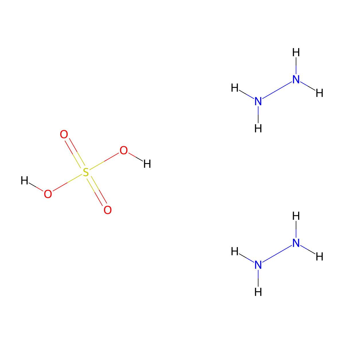 Hydrazine, sulfate (2:1) molecular structure, CAS 13464-80-7