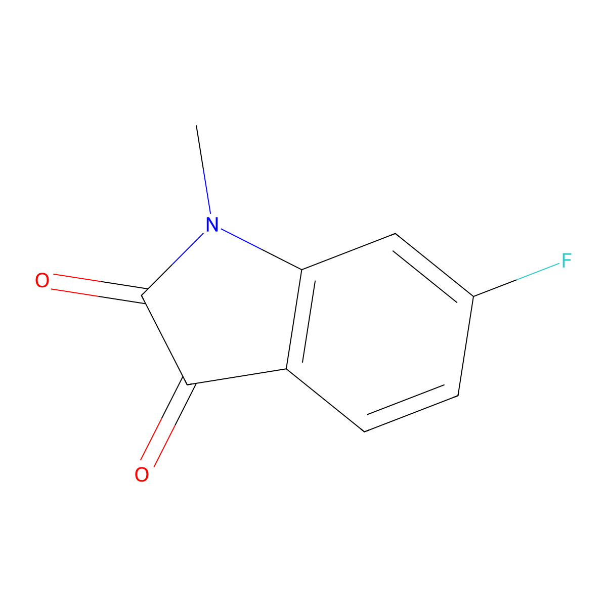 6-Fluoro-1-methylindoline-2,3-dione molecular structure, CAS 134640-74-7