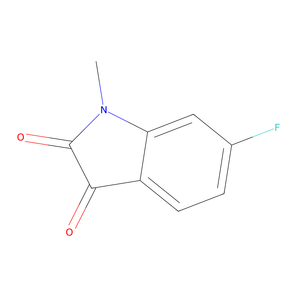 6-Fluoro-1-methylindoline-2,3-dione molecular structure, CAS 134640-74-7