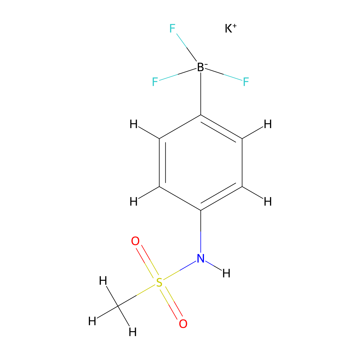Potassium trifluoro(4-methanesulfonamidophenyl)boranuide molecular structure, CAS 1346428-63-4