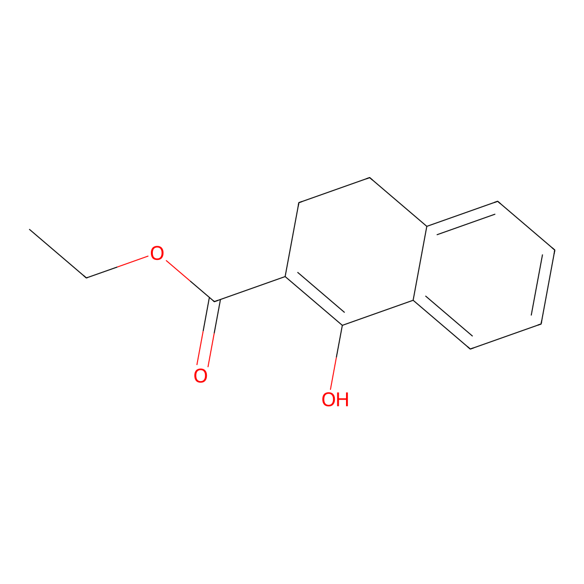 Ethyl 1-hydroxy-3,4-dihydronaphthalene-2-carboxylate molecular structure, CAS 134643-90-6