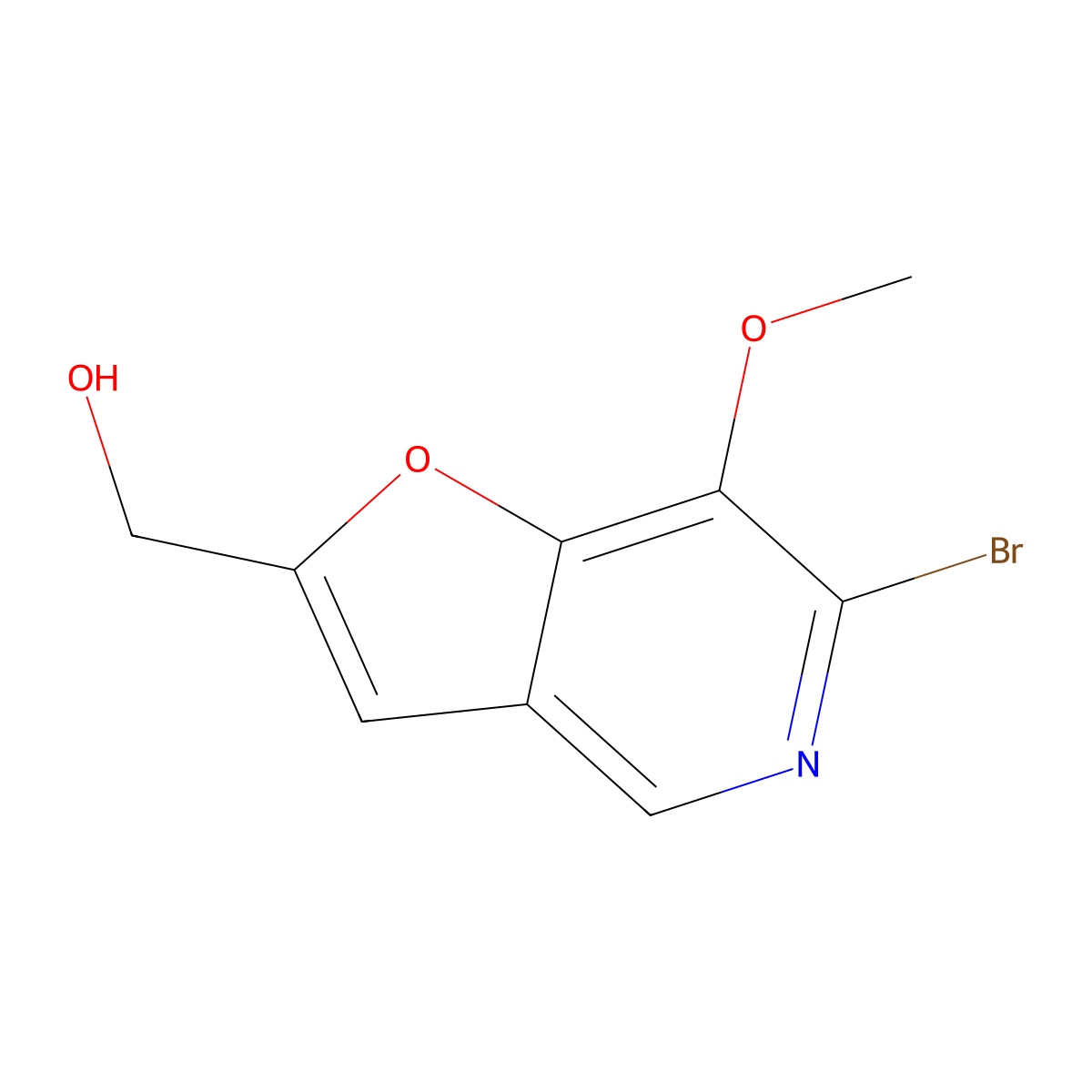 (6-Bromo-7-methoxyfuro[3,2-c]pyridin-2-yl)methanol molecular structure, CAS 1346446-86-3