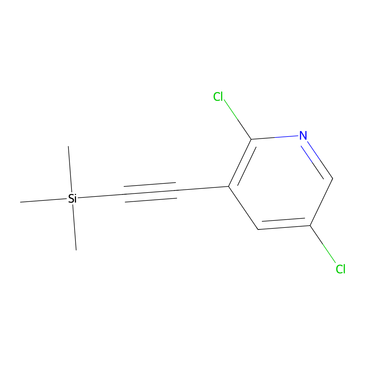 2,5-Dichloro-3-((trimethylsilyl)ethynyl)pyridine molecular structure, CAS 1346446-90-9