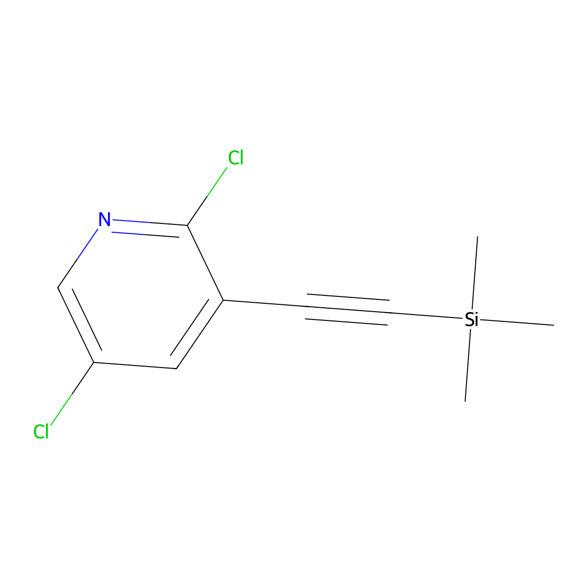 2,5-Dichloro-3-((trimethylsilyl)ethynyl)pyridine molecular structure, CAS 1346446-90-9
