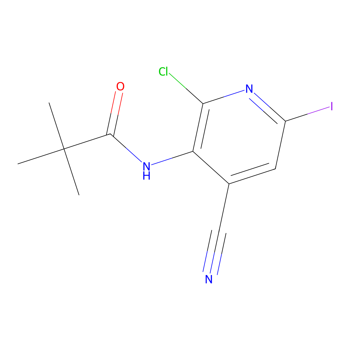 N-(2-Chloro-4-cyano-6-iodopyridin-3-YL)pivalamide molecular structure, CAS 1346446-97-6