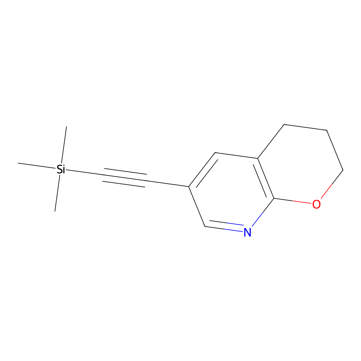 6-((Trimethylsilyl)ethynyl)-3,4-dihydro-2H-pyrano[2,3-b]pyridine molecular structure, CAS 1346446-98-7