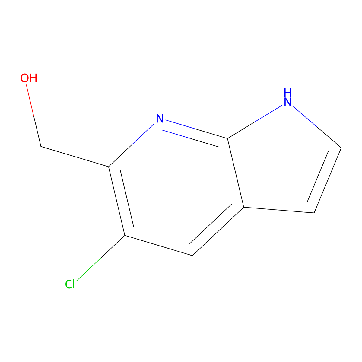 (5-chloro-1H-pyrrolo[2,3-b]pyridin-6-yl)methanol molecular structure, CAS 1346446-99-8