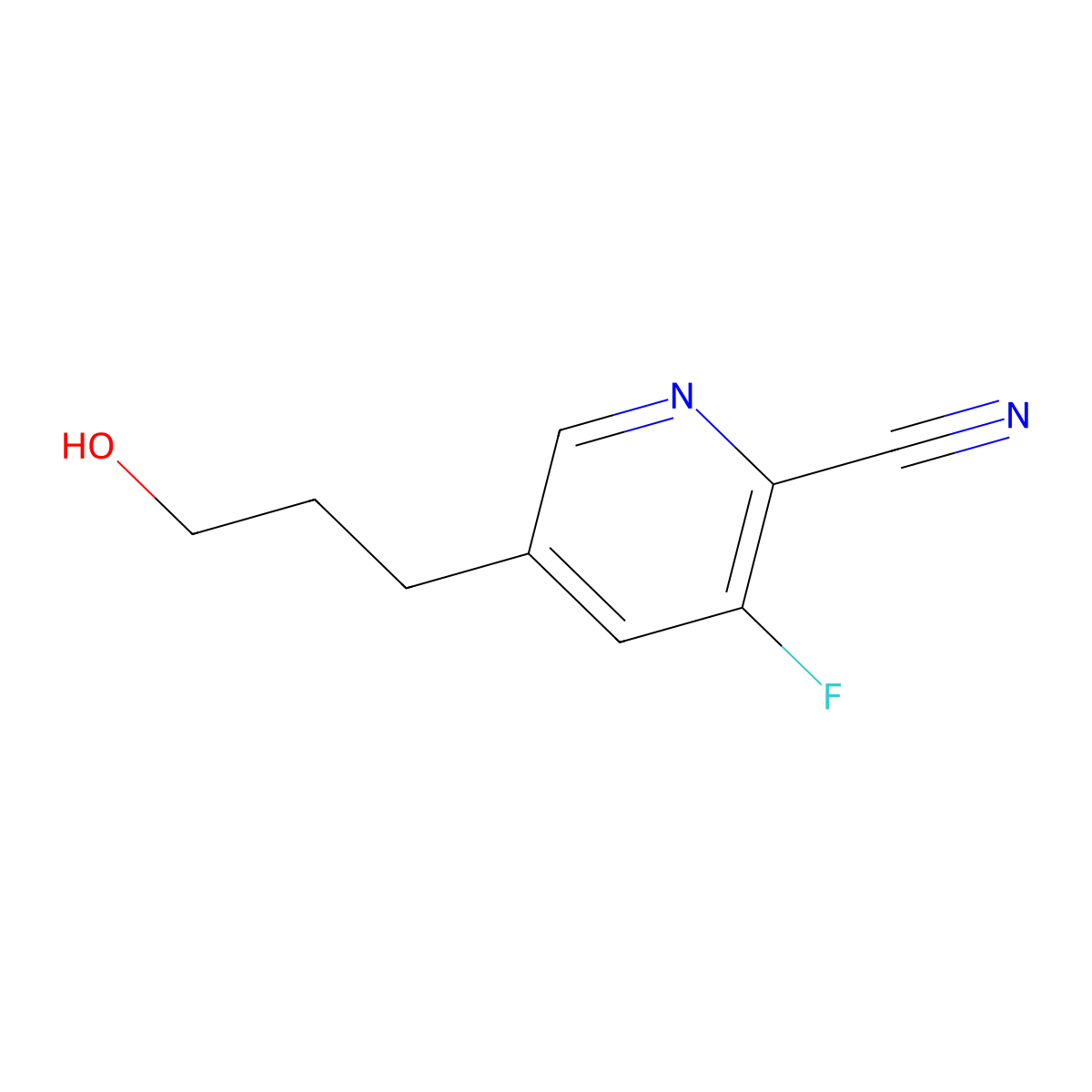 3-Fluoro-5-(3-hydroxypropyl)picolinonitrile molecular structure, CAS 1346447-00-4