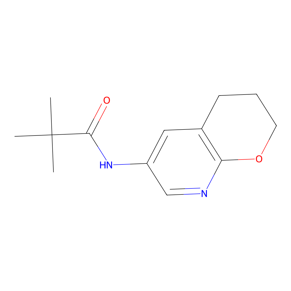 N-(3,4-Dihydro-2H-pyrano[2,3-b]pyridin-6-yl)pivalamide molecular structure, CAS 1346447-04-8