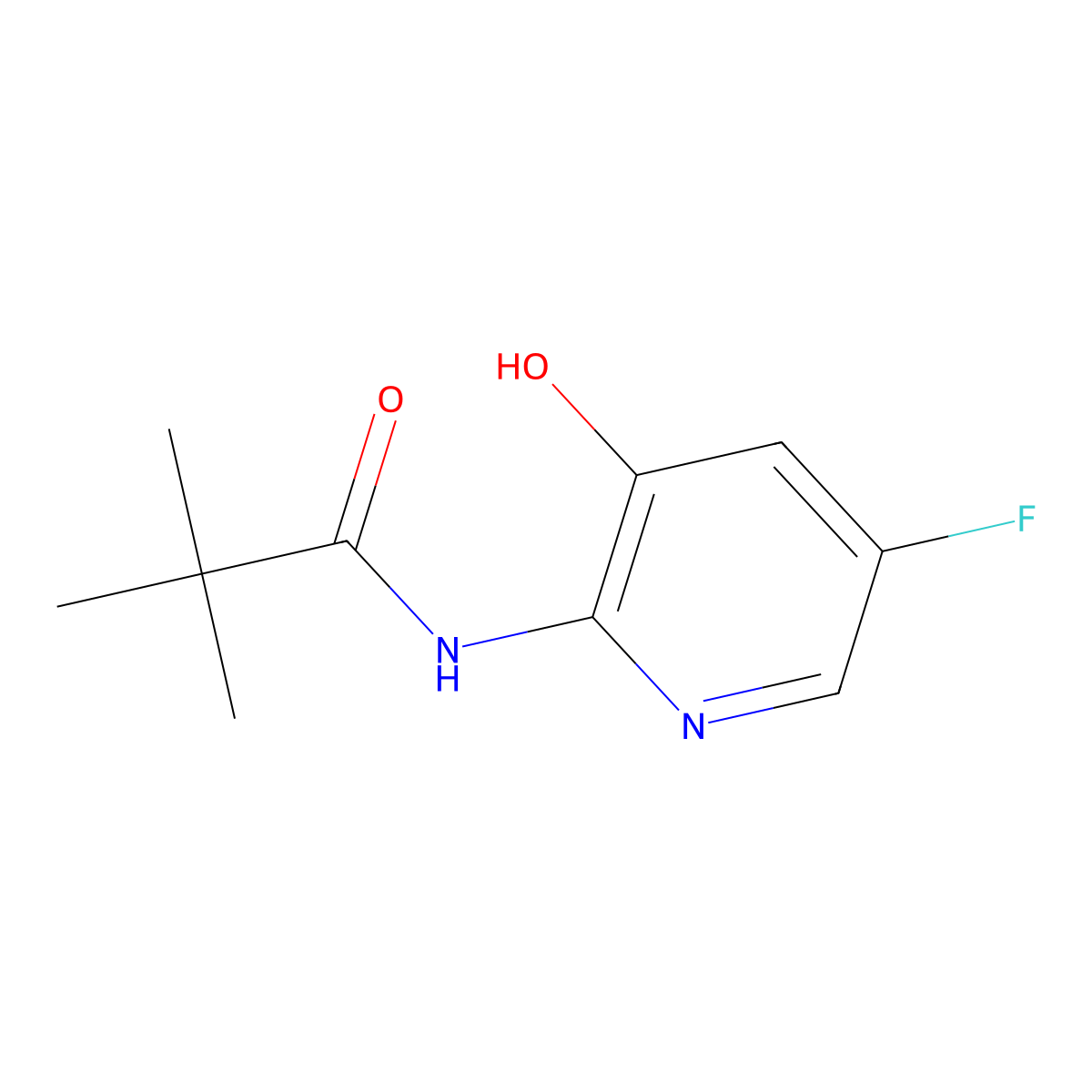 N-(5-Fluoro-3-hydroxypyridin-2-yl)pivalamide molecular structure, CAS 1346447-10-6