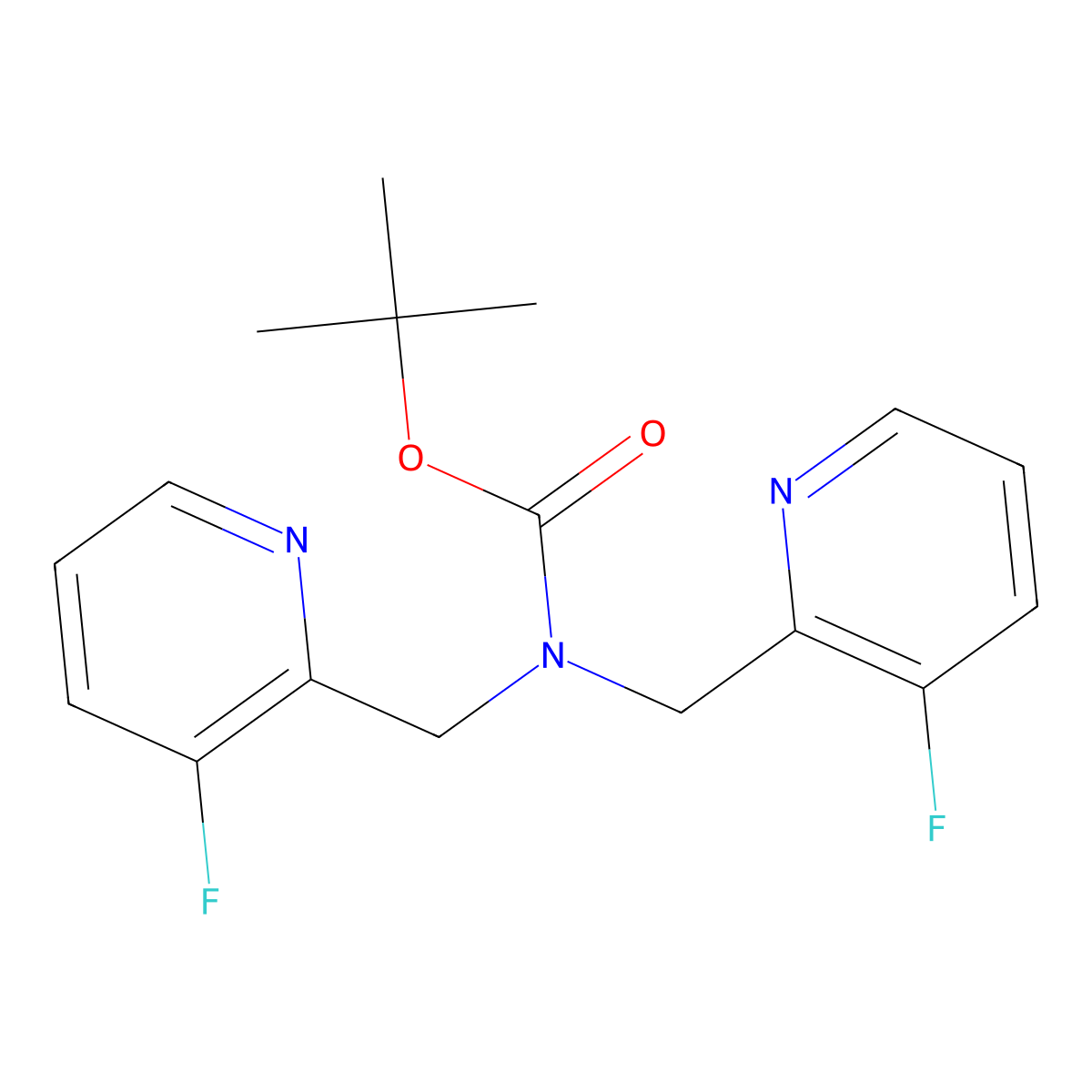 tert-Butyl bis((3-fluoropyridin-2-yl)methyl)carbamate molecular structure, CAS 1346447-11-7