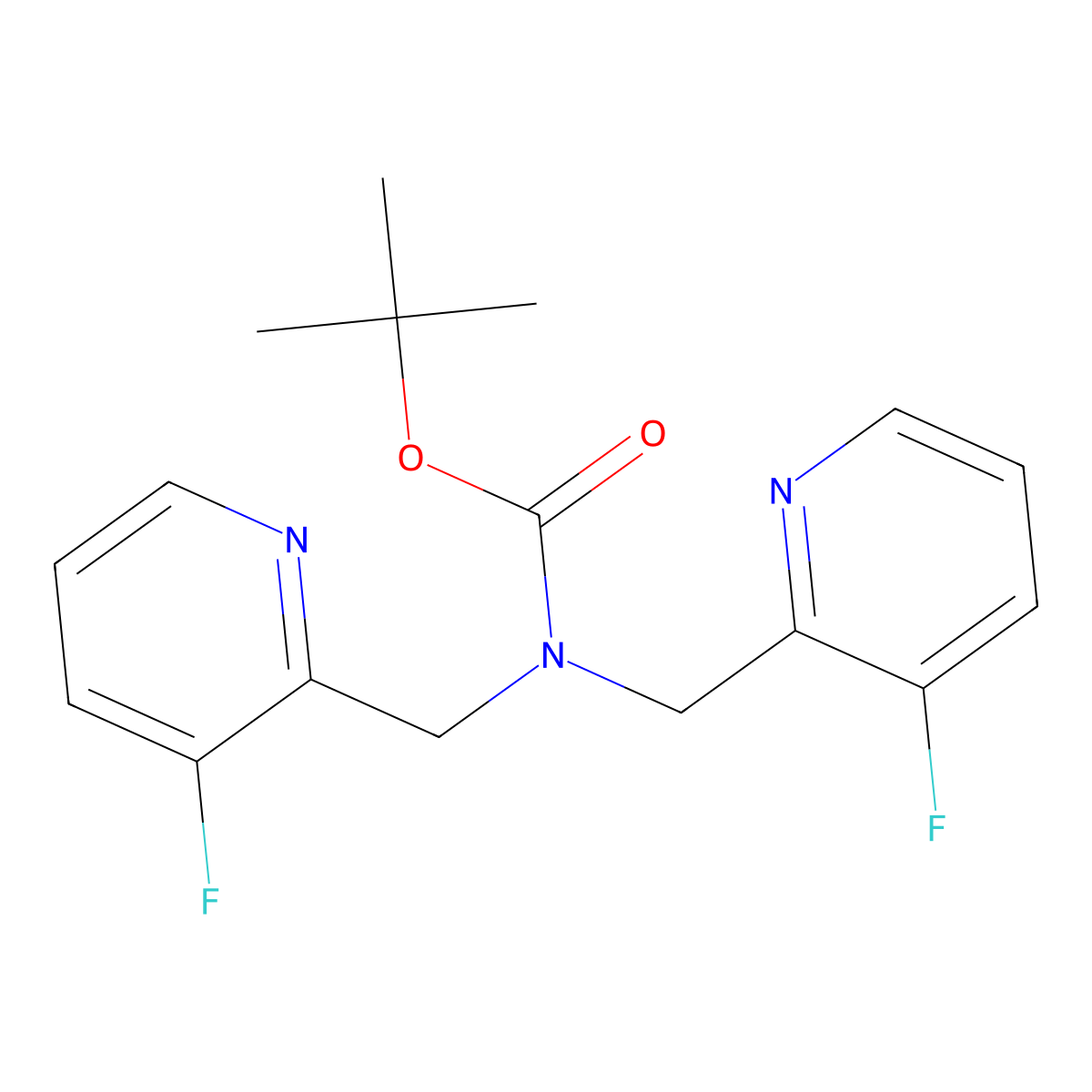 tert-Butyl bis((3-fluoropyridin-2-yl)methyl)carbamate molecular structure, CAS 1346447-11-7