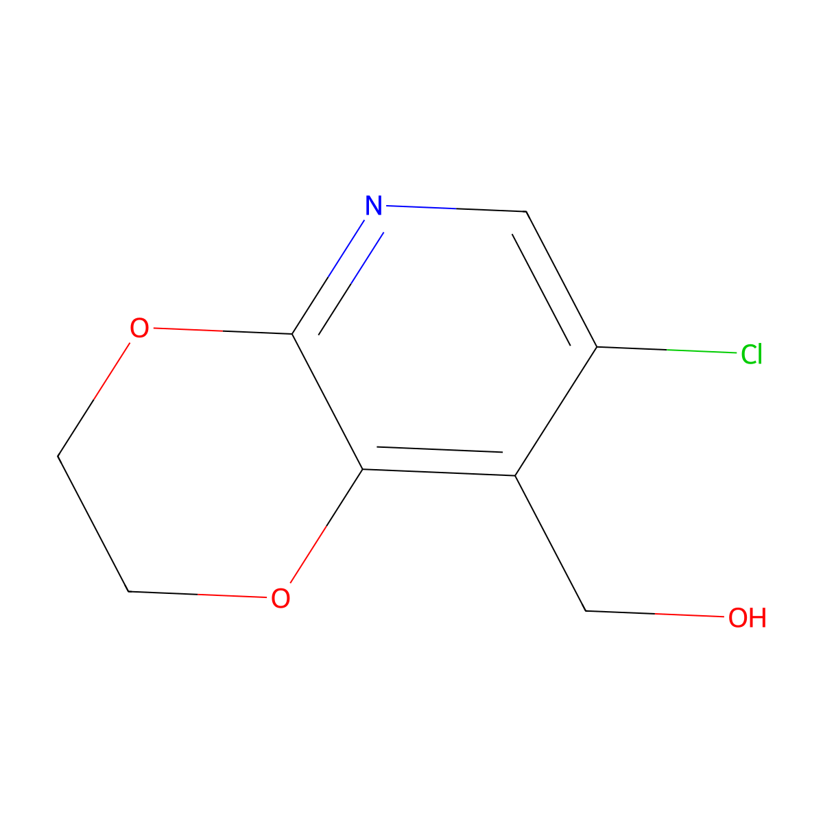 (7-Chloro-2,3-dihydro-[1,4]dioxino[2,3-b]pyridin-8-yl)methanol molecular structure, CAS 1346447-14-0