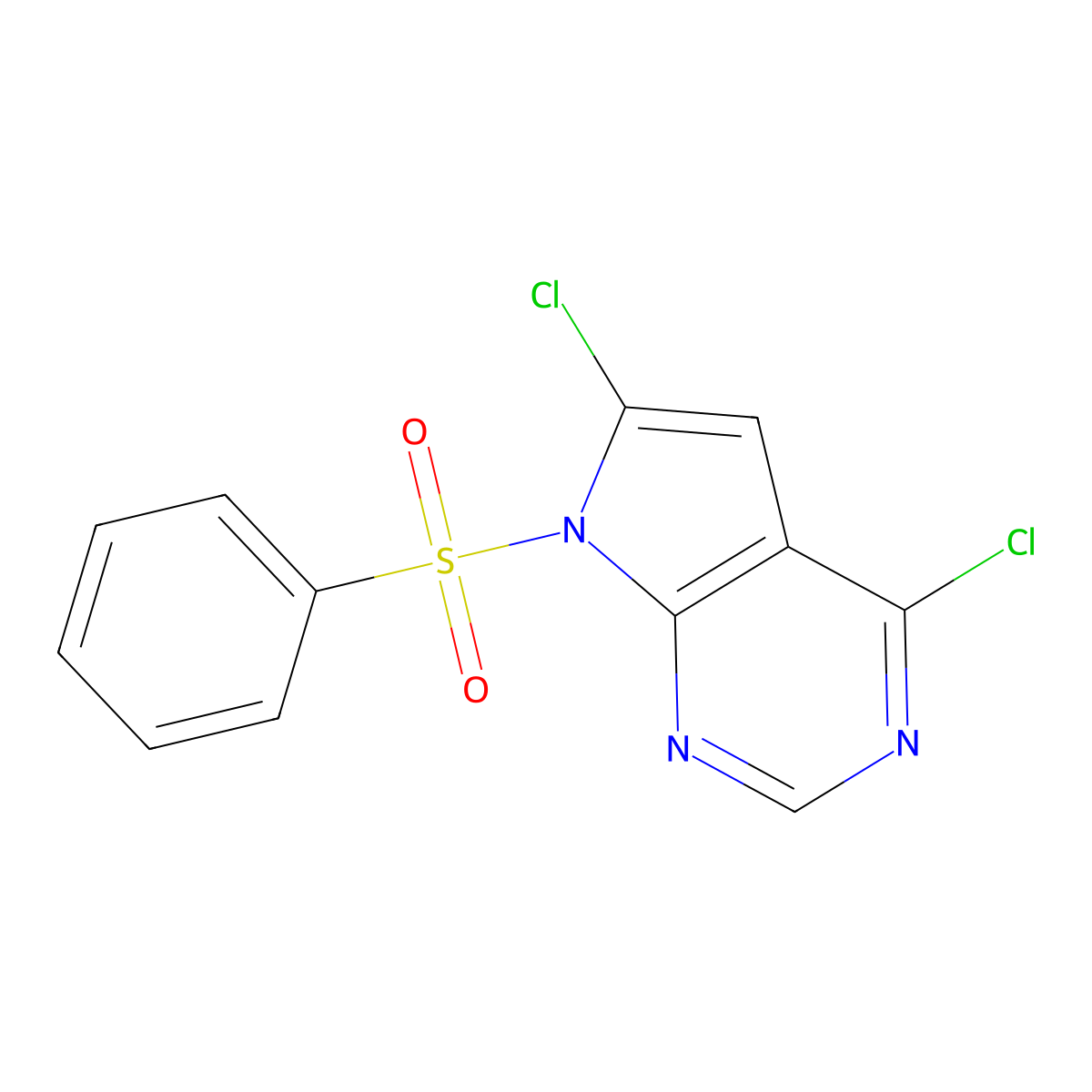 4,6-Dichloro-7-(phenylsulfonyl)-7H-pyrrolo[2,3-d]pyrimidine molecular structure, CAS 1346447-19-5