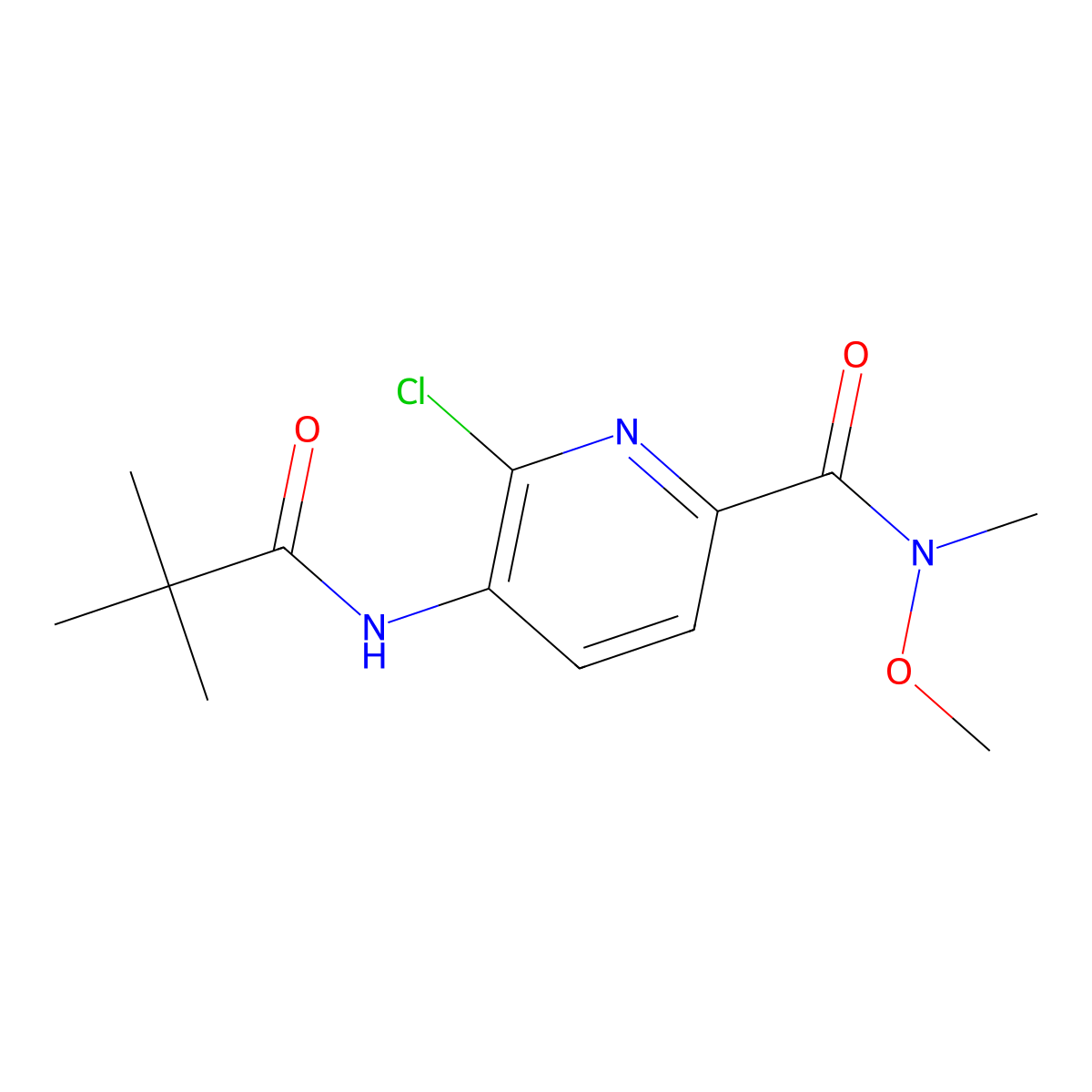 6-Chloro-N-methoxy-N-methyl-5-pivalamidopicolinamide molecular structure, CAS 1346447-20-8
