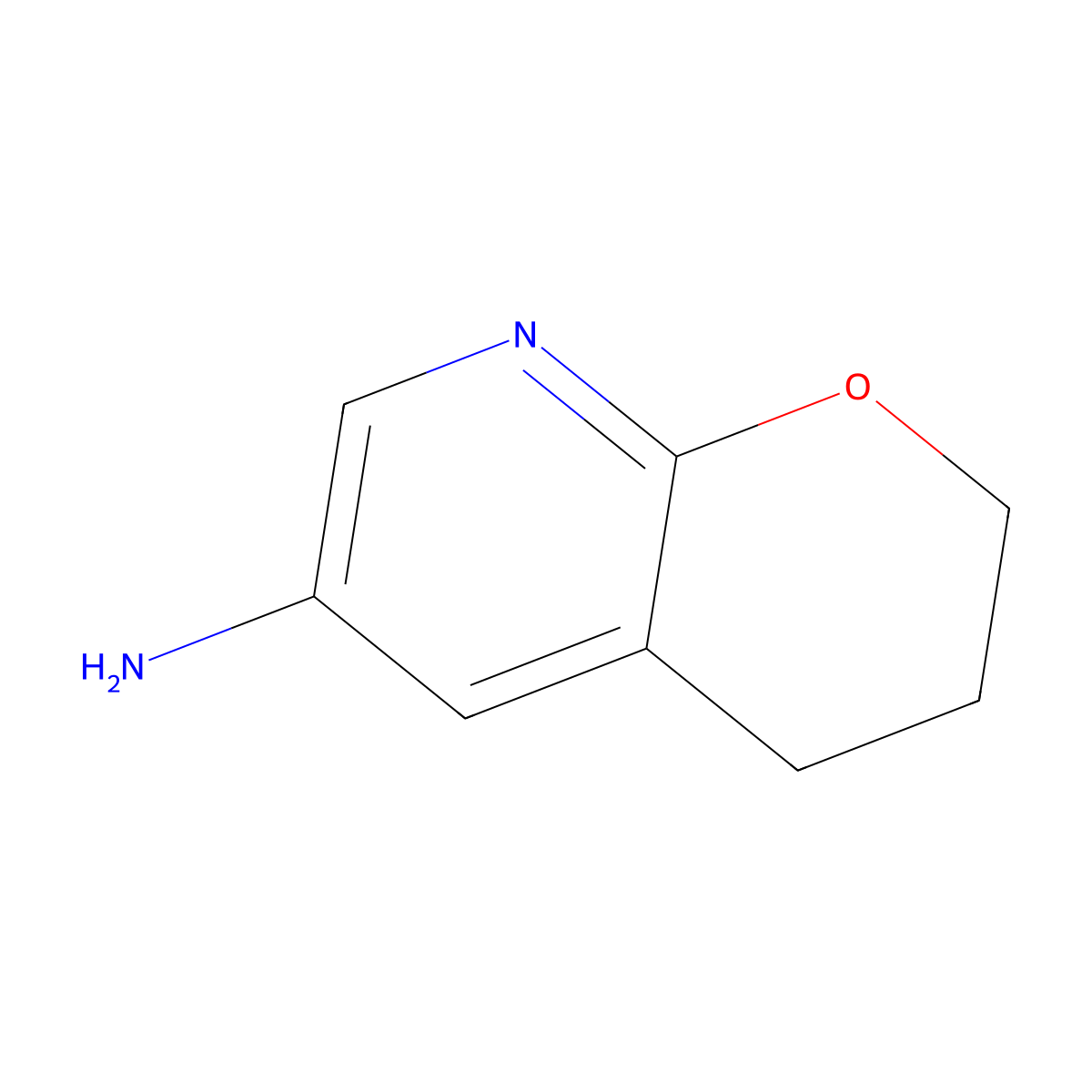 3,4-Dihydro-2H-pyrano[2,3-b]pyridin-6-amine molecular structure, CAS 1346447-21-9