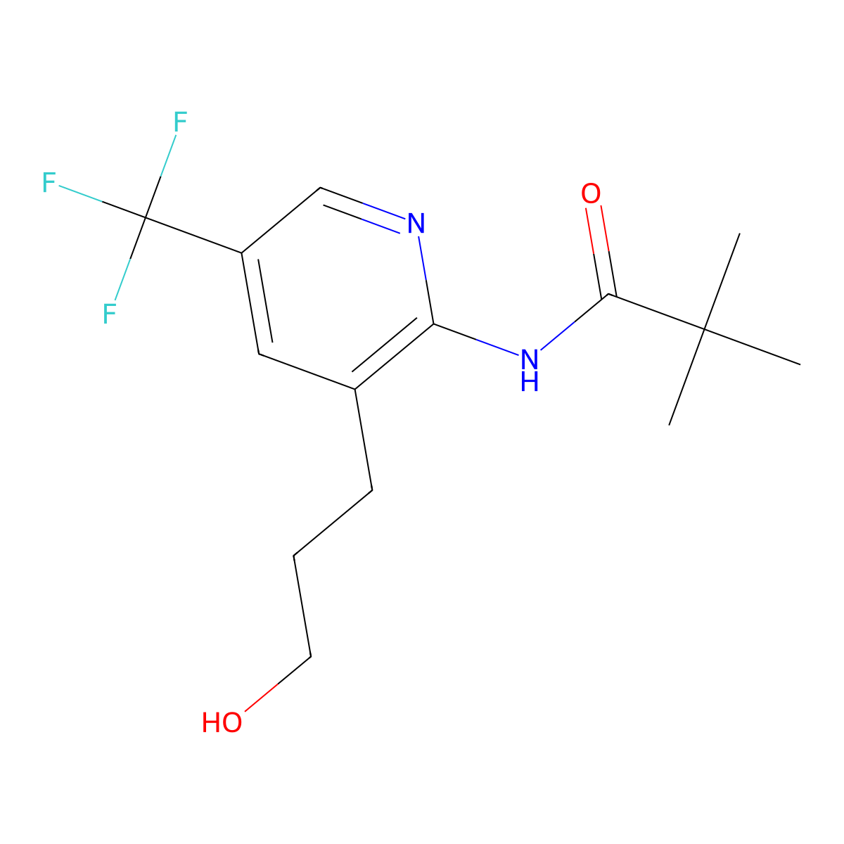 N-(3-(3-Hydroxypropyl)-5-(trifluoromethyl)pyridin-2-yl)pivalamide molecular structure, CAS 1346447-27-5