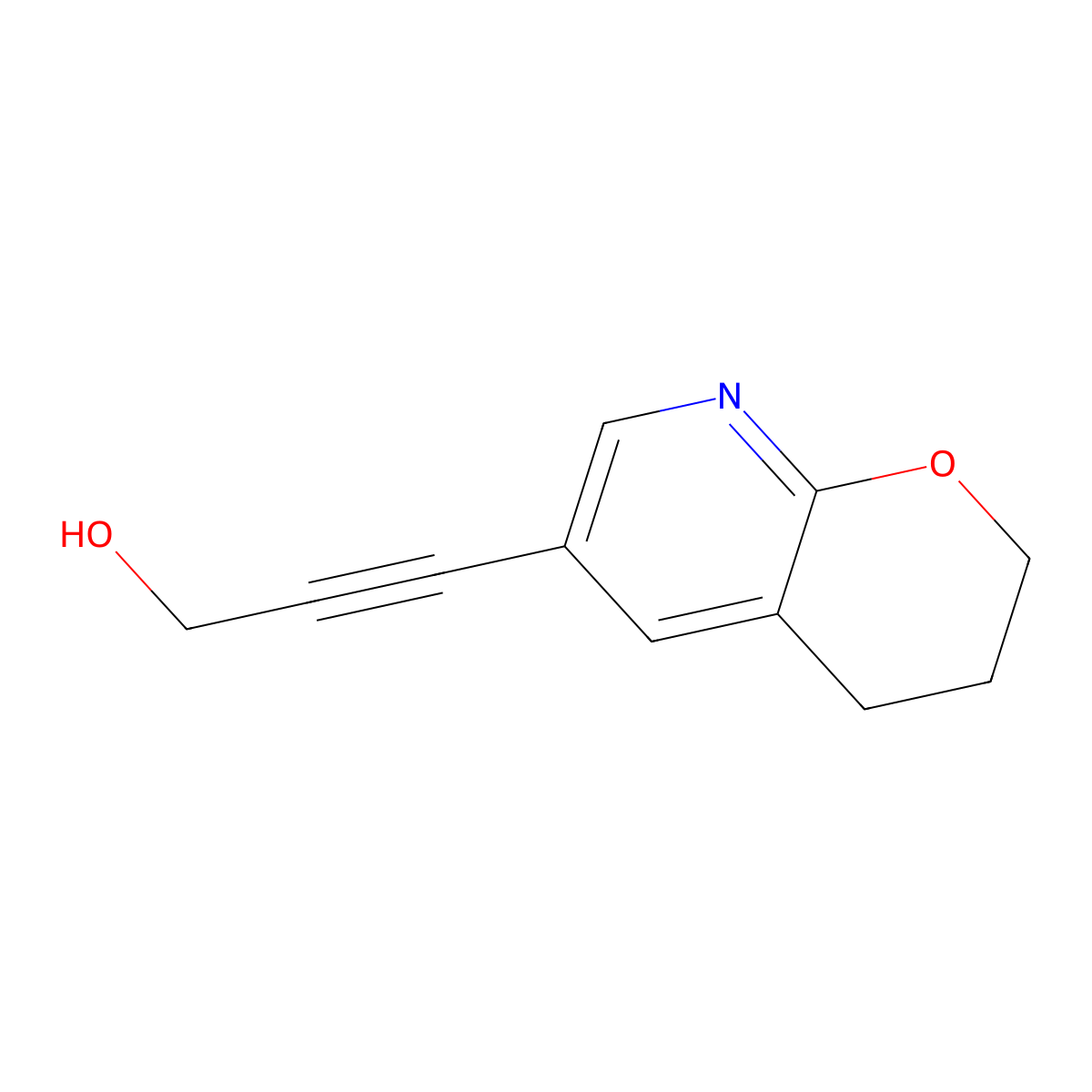 3-(3,4-dihydro-2H-pyrano[2,3-b]pyridin-6-yl)prop-2-yn-1-ol molecular structure, CAS 1346447-31-1