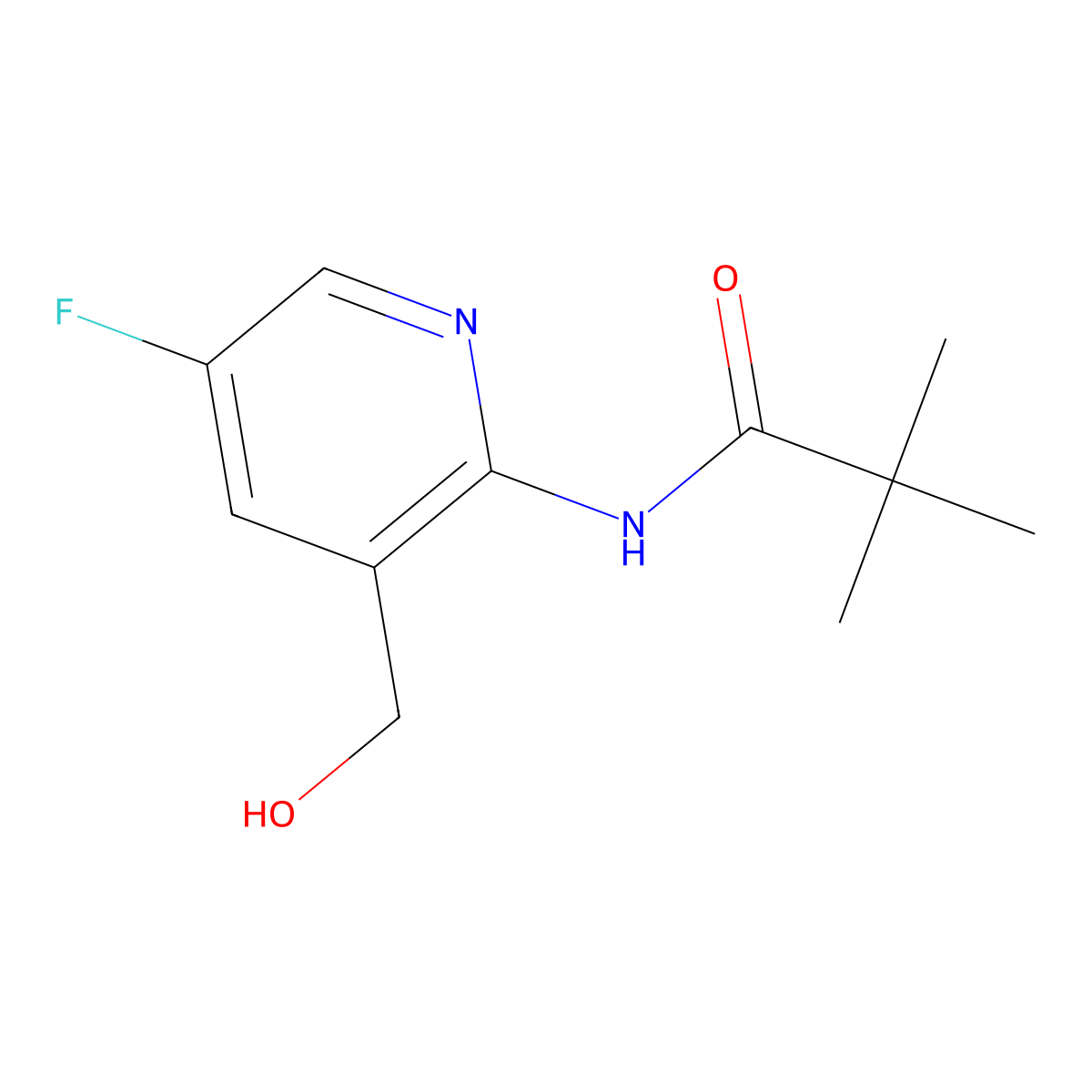 N-(5-Fluoro-3-(hydroxymethyl)pyridin-2-yl)pivalamide molecular structure, CAS 1346447-33-3