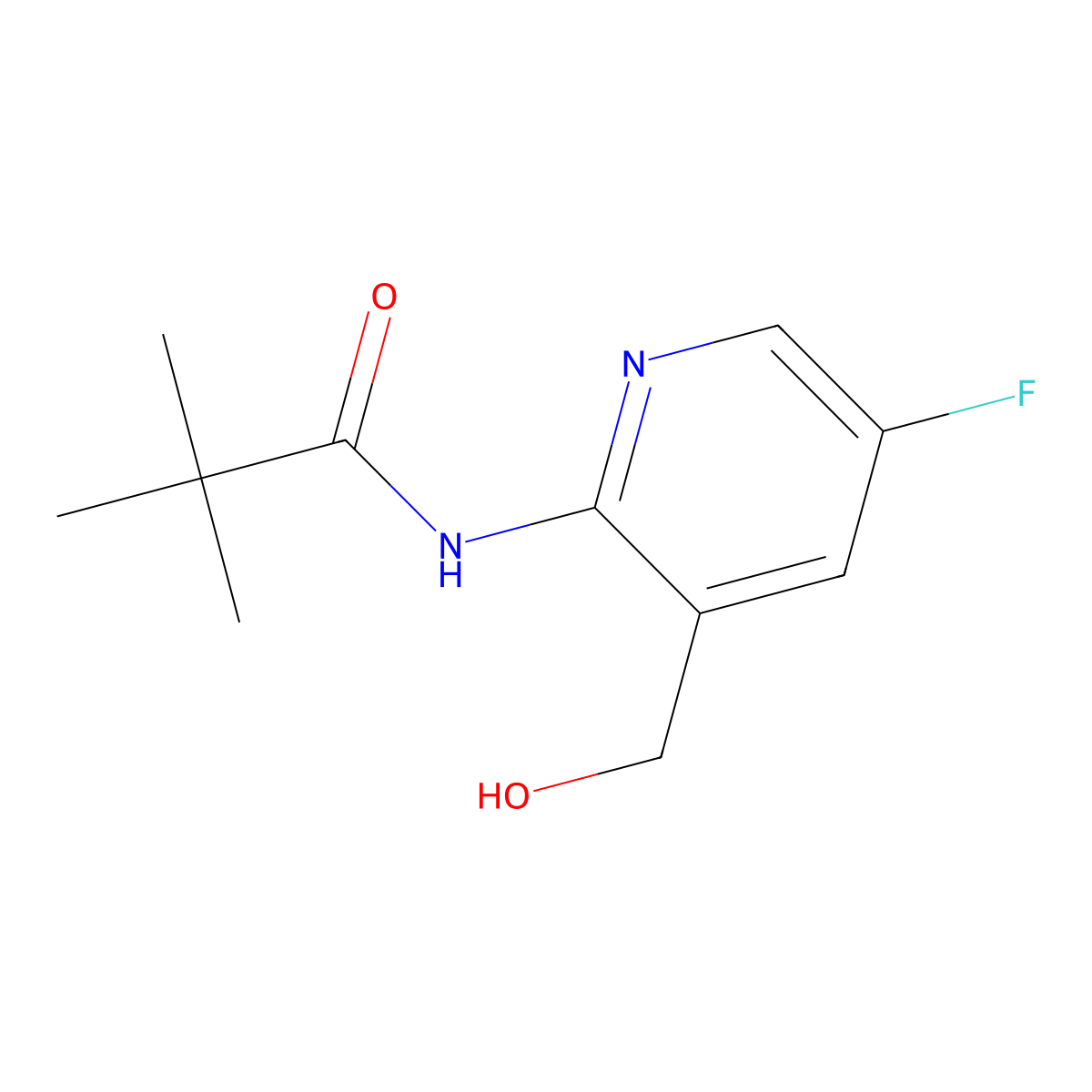 N-(5-Fluoro-3-(hydroxymethyl)pyridin-2-yl)pivalamide molecular structure, CAS 1346447-33-3