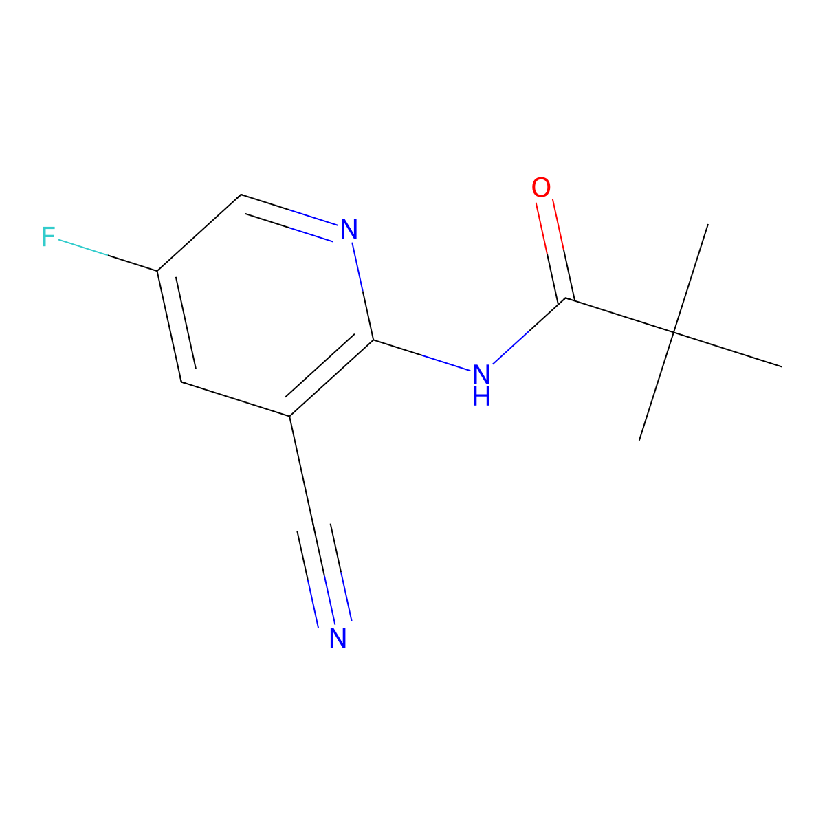 N-(3-Cyano-5-fluoropyridin-2-yl)pivalamide molecular structure, CAS 1346447-40-2