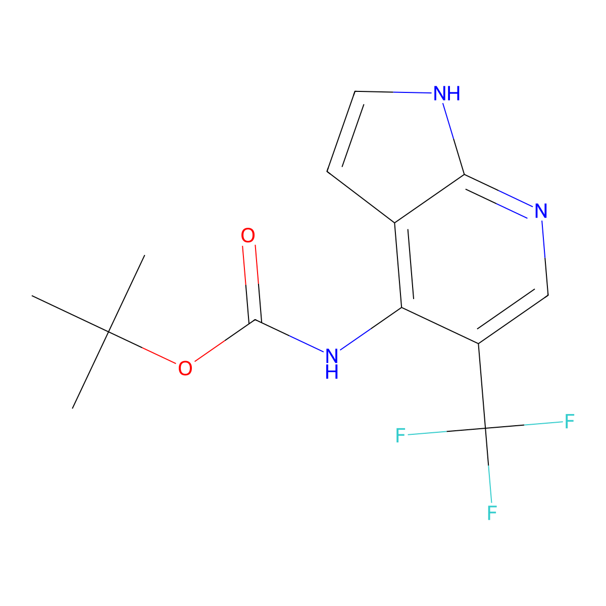 Tert-butyl (5-(trifluoromethyl)-1H-pyrrolo[2,3-B]pyridin-4-YL)carbamate molecular structure, CAS 1346447-44-6