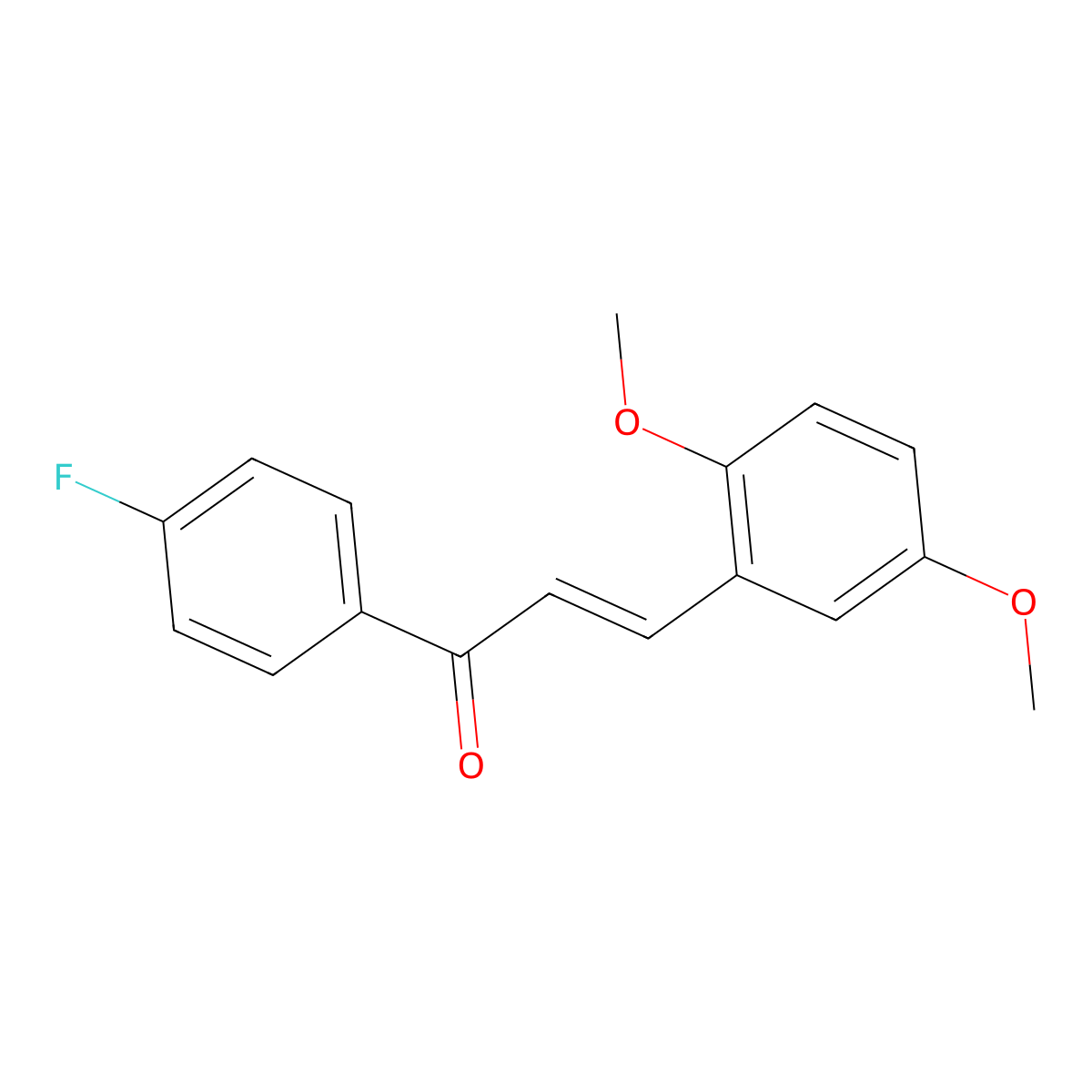 (2E)-3-(2,5-dimethoxyphenyl)-1-(4-fluorophenyl)prop-2-en-1-one molecular structure, CAS 1346457-87-1