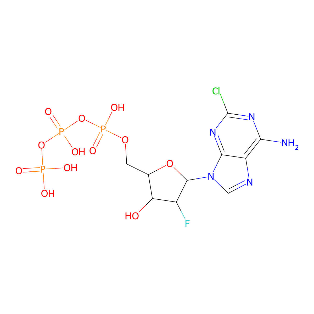 Clofarabine triphosphate molecular structure, CAS 134646-41-6