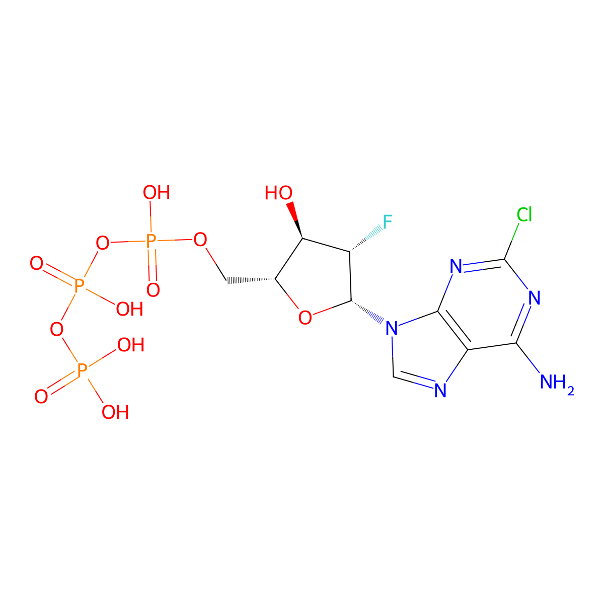 Clofarabine triphosphate molecular structure, CAS 134646-41-6