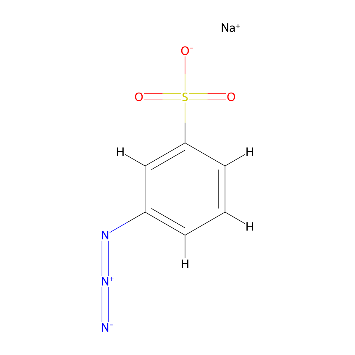 Sodium 3-azidobenzene-1-sulfonate molecular structure, CAS 134646-67-6