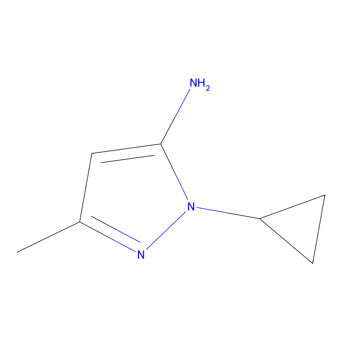 1-cyclopropyl-3-methyl-1H-pyrazol-5-amine molecular structure, CAS 1346462-59-6