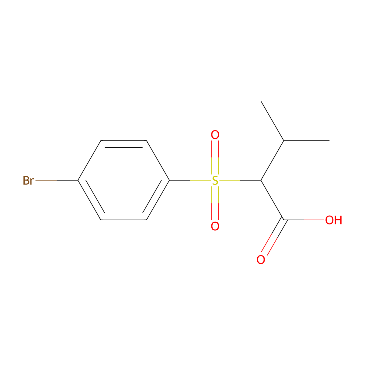 2-(4-Bromobenzenesulfonyl)-3-methylbutanoic acid molecular structure, CAS 134649-66-4