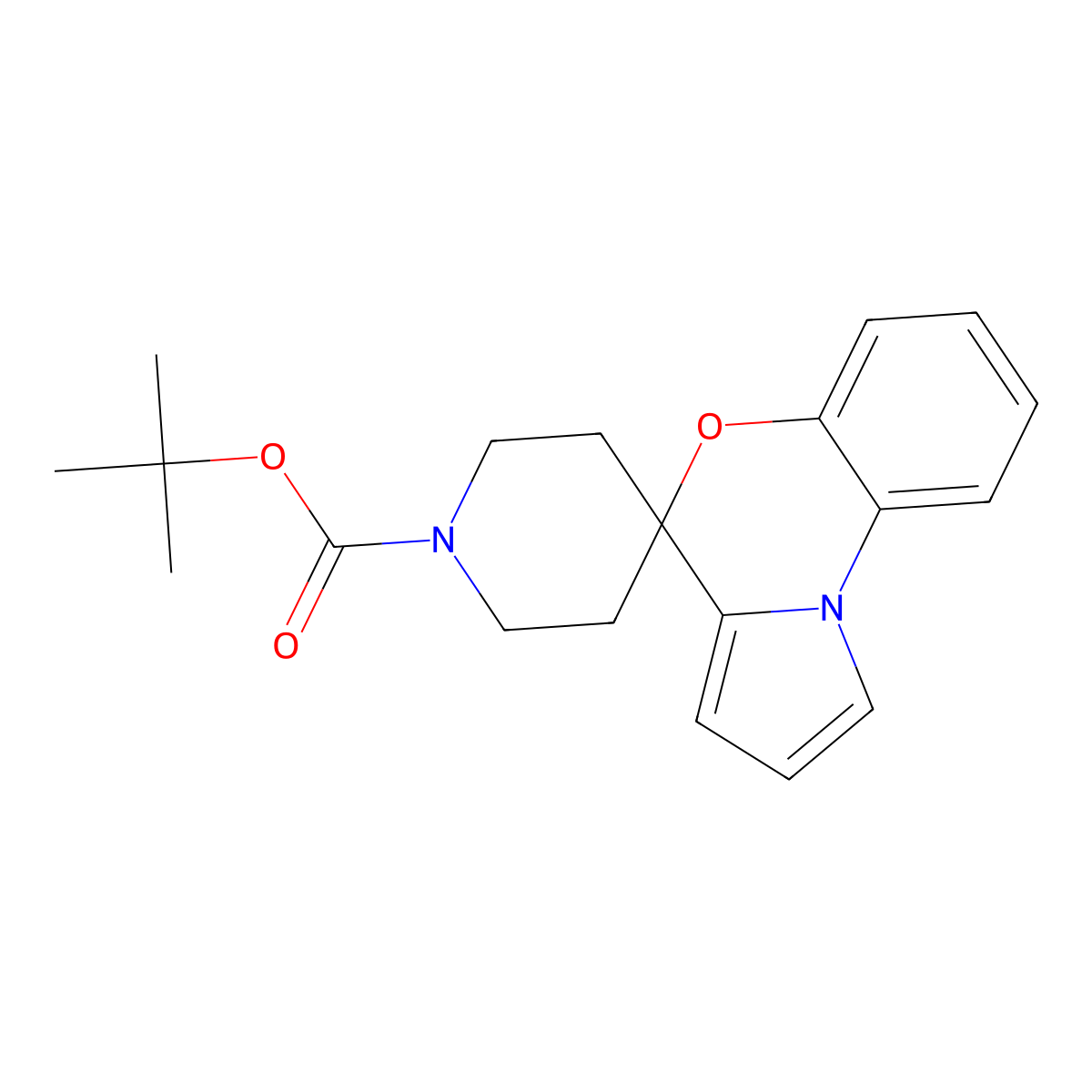 Tert-butyl spiro[benzo[b]pyrrolo[1,2-d][1,4]oxazine-4,4'-piperidine]-1'-carboxylate molecular structure, CAS 1346496-95-4