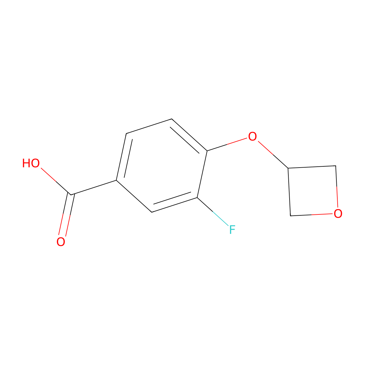 3-Fluoro-4-(oxetan-3-yloxy)benzoic acid molecular structure, CAS 1346498-50-7