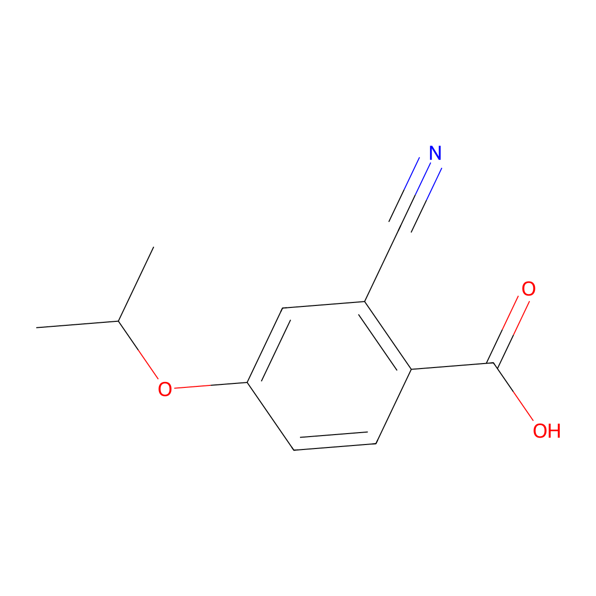 2-Cyano-4-(propan-2-yloxy)benzoic acid molecular structure, CAS 1346498-54-1