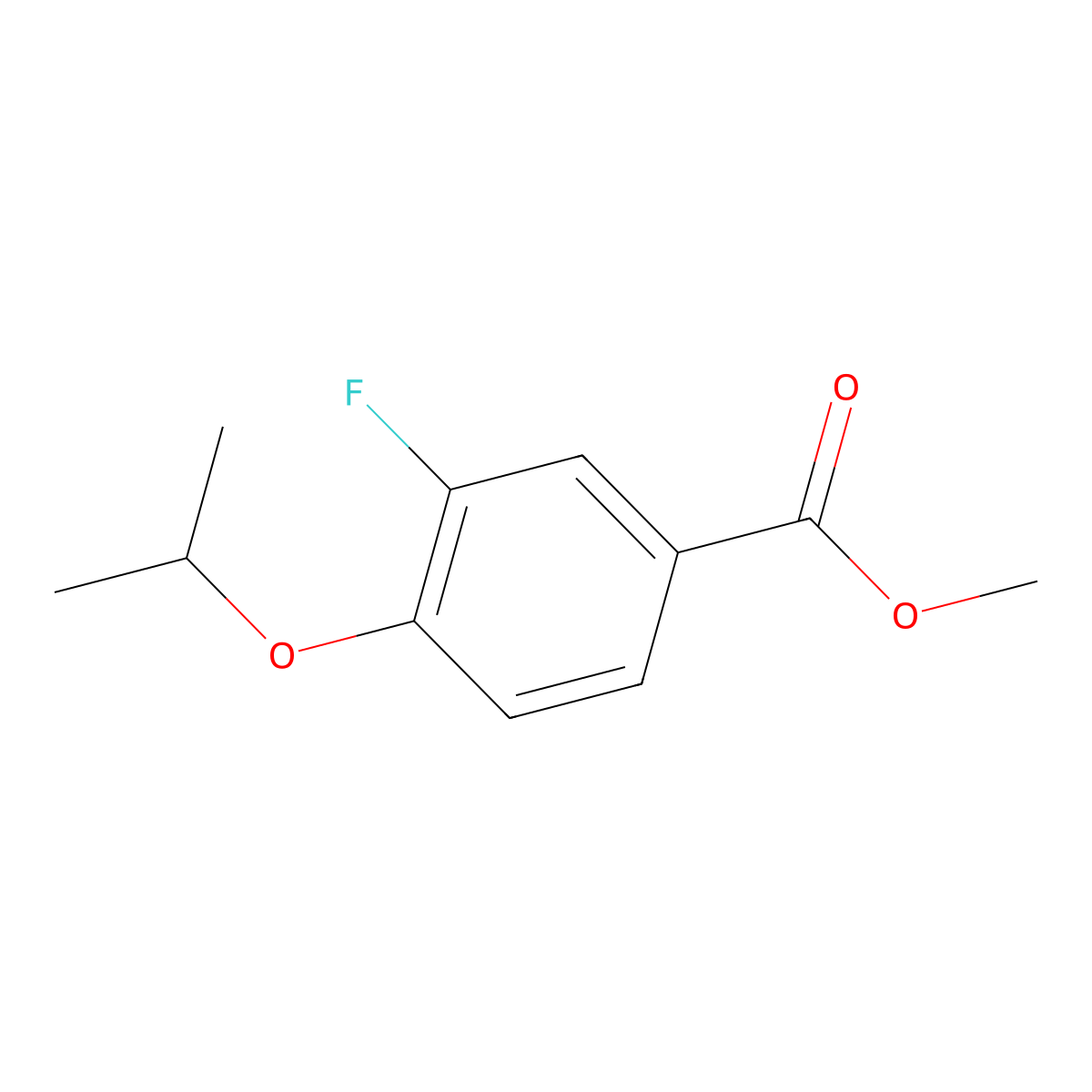 Methyl 3-fluoro-4-isopropoxybenzoate molecular structure, CAS 1346498-59-6