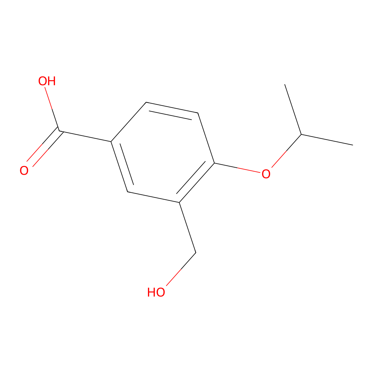3-(Hydroxymethyl)-4-isopropoxybenzoic acid molecular structure, CAS 1346498-74-5