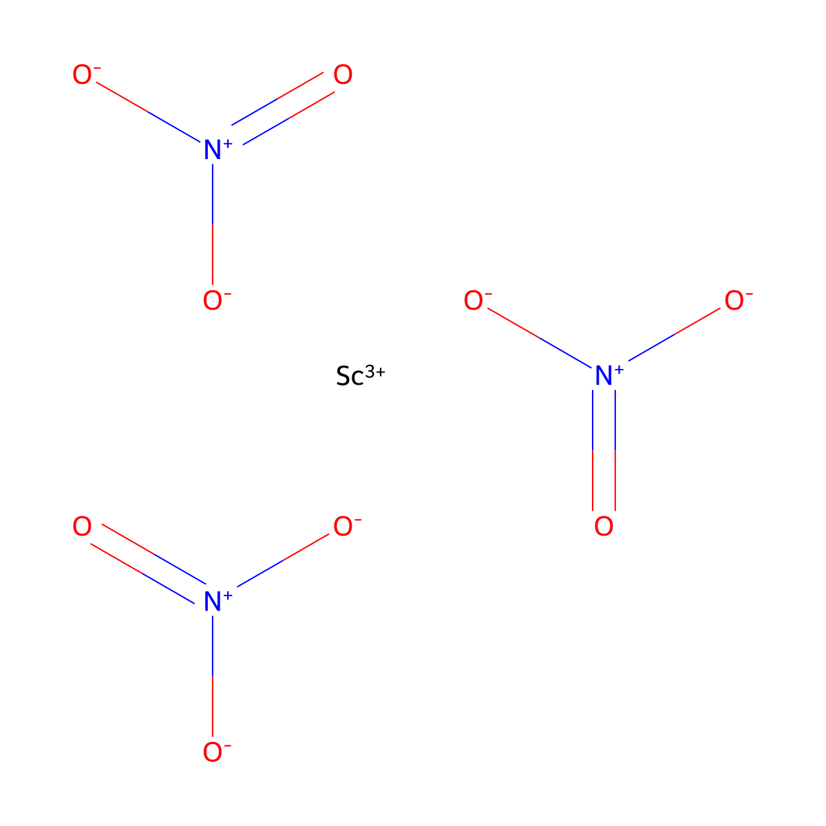 Scandium nitrate molecular structure, CAS 13465-60-6