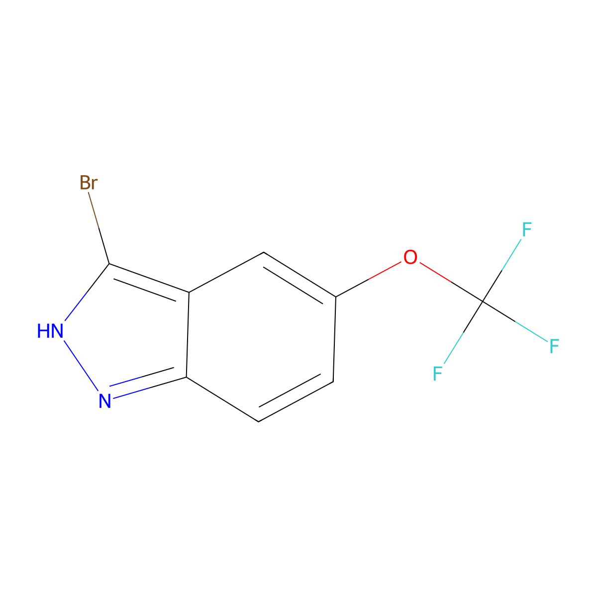 3-bromo-5-(trifluoromethoxy)-1H-indazole molecular structure, CAS 1346521-23-0