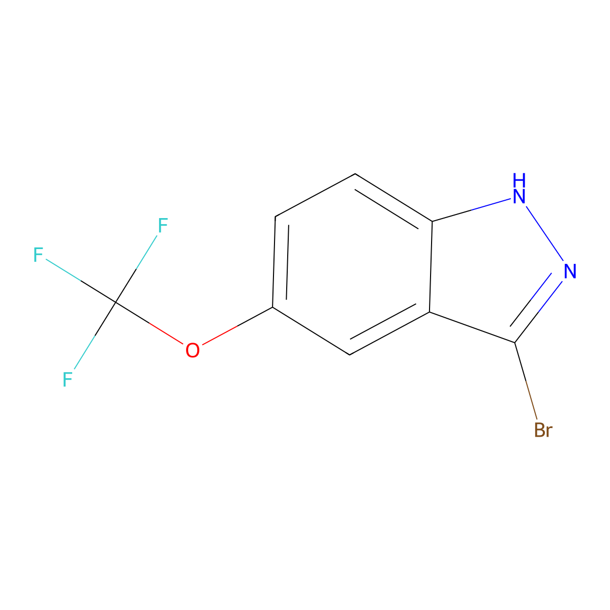 3-bromo-5-(trifluoromethoxy)-1H-indazole molecular structure, CAS 1346521-23-0